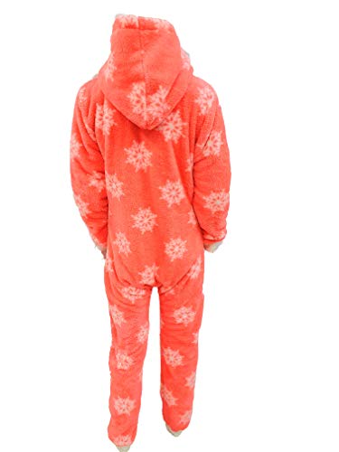 Teddyfleece Teddyfell Jumpsuit flauschig und kuschelig One Piece Overall warm (Neonpink2918, M~38) von Crazy Age