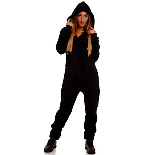 Teddyfleece Teddyfell Jumpsuit flauschig und kuschelig One Piece Overall warm (Schwarz(2879), XXL) von Crazy Age