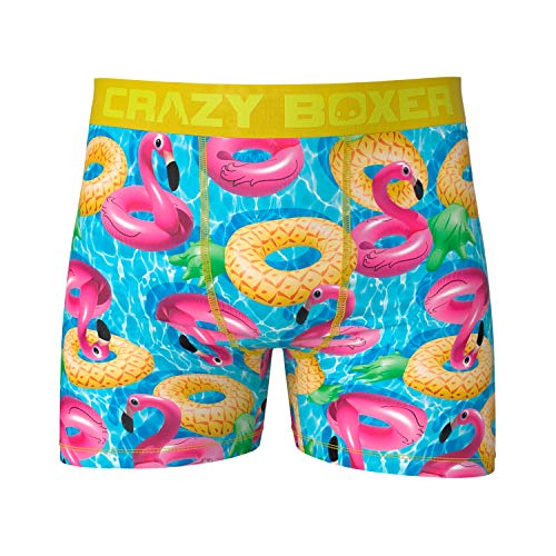 Crazy Boxer Herren unitario Hombre T638-1 Größe: L Float Flamingo Boxer-Mikrofaser (92% Polyester-8% Elasthan) -Mehrfarbig, L von Crazy Socks