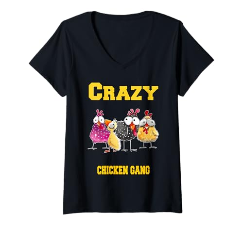 Damen Crazy Chicken Gang T-Shirt mit V-Ausschnitt von Crazy Chicken Gang - easy going fashion