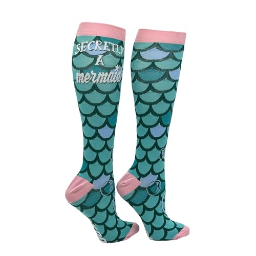 Unisex Secretly A Mermaid Funny Compression Socks For Women And Men, Multi - Secretly A Mermaid, Mens (9-11) von Crazy Dog T-Shirts