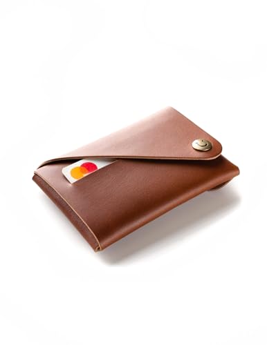 Crazy Horse Craft, Geldbörse Herren, Portemonnaie Damen, Hochwertiges Leder Kartenetui, Brown Slim Wallet von Crazy Horse Craft