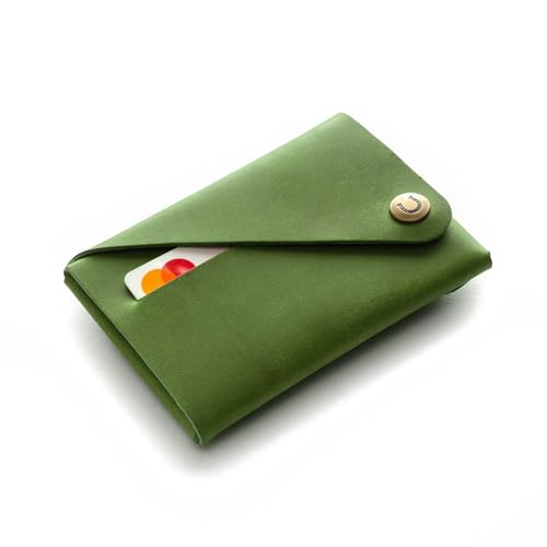 Crazy Horse Craft, Geldbörse Herren Portemonnaie Damen Kartenetui Green Wallet von Crazy Horse Craft