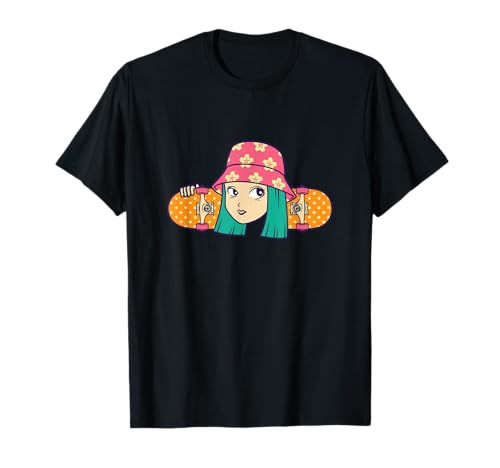 Skater-Mädchen Skater haben Spaß Geschenk für Mädchen Skateboarder T-Shirt von Crazy Mojo Beach Palm Tree surfing van & Vibes