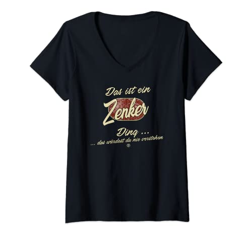 Damen Das ist ein Zenker Ding - Lustiges Familie Zenker T-Shirt mit V-Ausschnitt von Crazy Shirt Factory