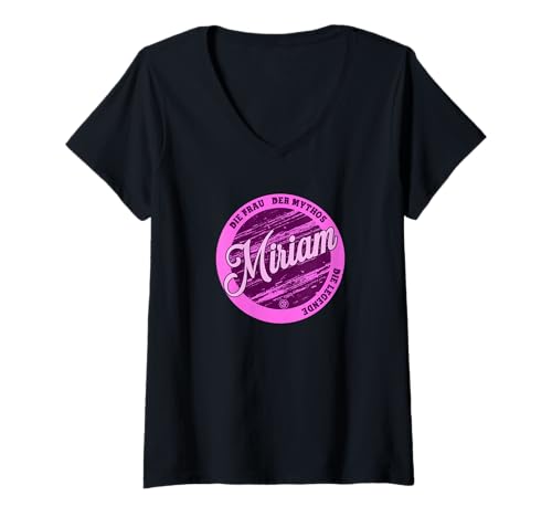 Damen Miriam Die Frau der Mythos die Legende Vornamen T-Shirt mit V-Ausschnitt von Crazy Shirt Factory