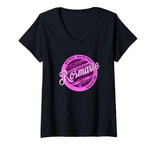 Damen Rosmarie Die Frau der Mythos die Legende Vornamen T-Shirt mit V-Ausschnitt von Crazy Shirt Factory
