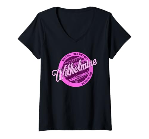 Damen Wilhelmine Die Frau der Mythos die Legende Vornamen T-Shirt mit V-Ausschnitt von Crazy Shirt Factory