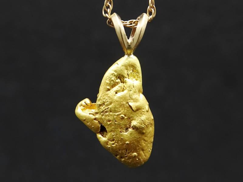 Alaska Gold Nugget Anhänger Natürliche 22K Goldrausch Halskette von CrazyAssJewelry