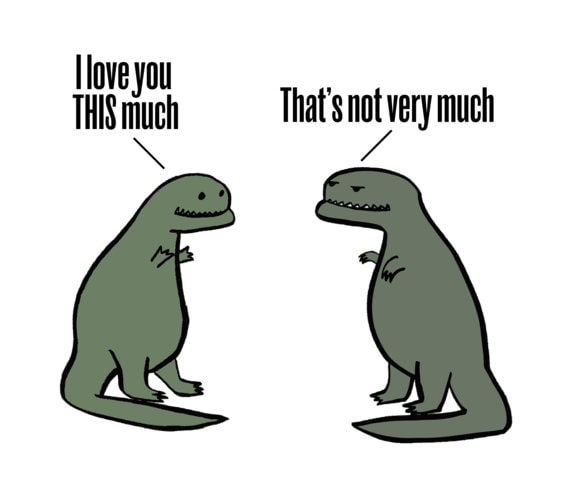 Ich Liebe Dich So Sehr, Das Ist Nicht Sehr Lustig Dinosaurier Shirt von CrazyAwesomeTees