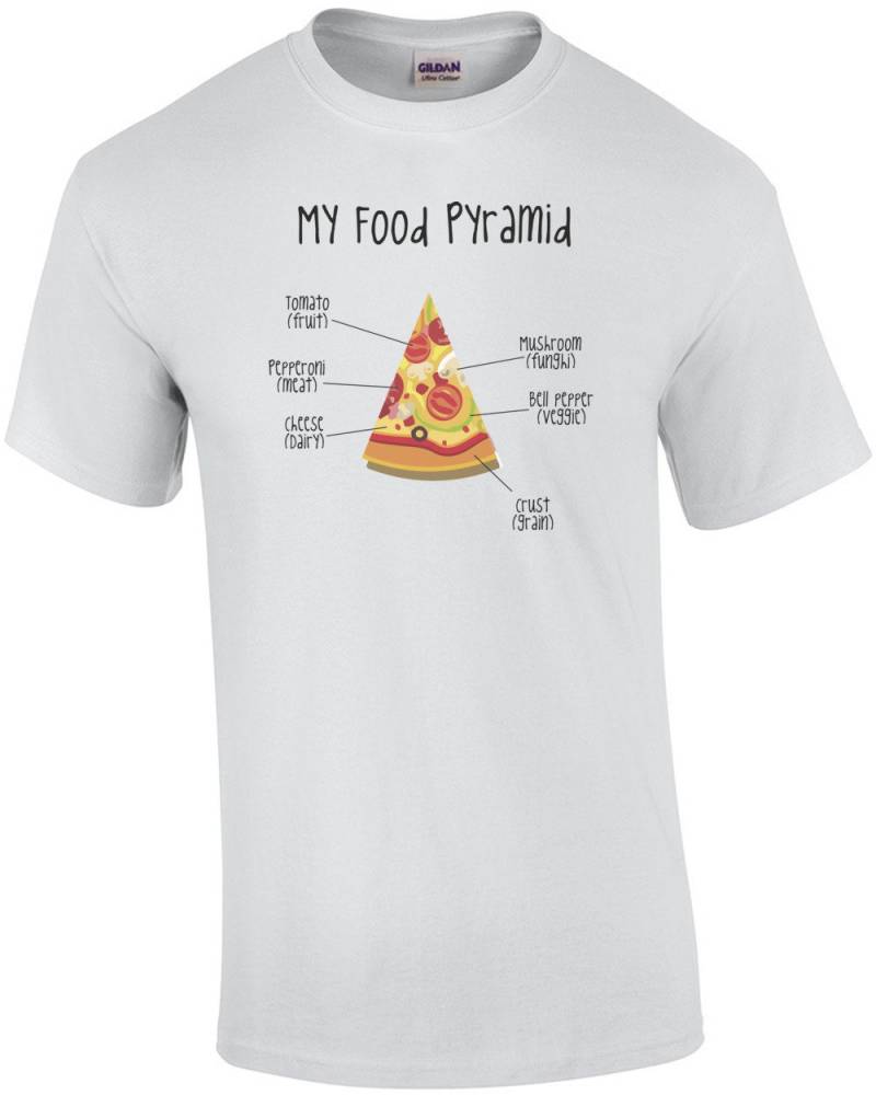 Meine Lebensmittel-Pyramide - Pizza T-Shirt von CrazyAwesomeTees