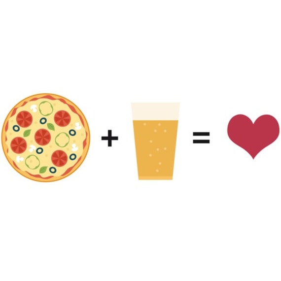 Pizza + Bier = Liebe T-Shirt von CrazyAwesomeTees