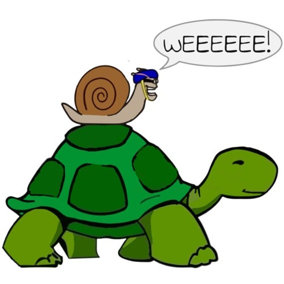 Schnecke Reitet Auf Schildkröte Weeeee Lustige T-Shirt von CrazyAwesomeTees
