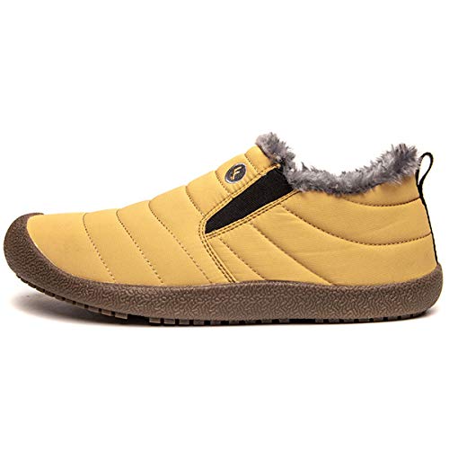 CrazycatZ Damen Herren Warm Gefüttert Boots Schneestiefel Winterstiefel Trekking Winterschuhe (43 EU, YELLOW) von CrazycatZ