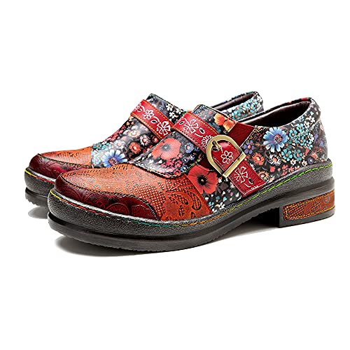 CrazycatZ Damen Leder Oxford Schuhe Perforierte Schnürspitze Bunte Leder Vintage Bunte Schuhe (511, Erwachsene, 38, Numerisch, EU Schuhgrößensystem, M) von CrazycatZ