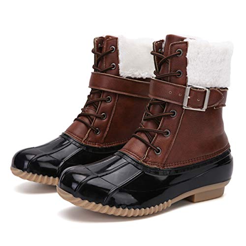 CrazycatZ Schneestiefel Damen Wasserdicht Gefütterte Winterschuhe Winterstiefel (D, numeric_40) von CrazycatZ