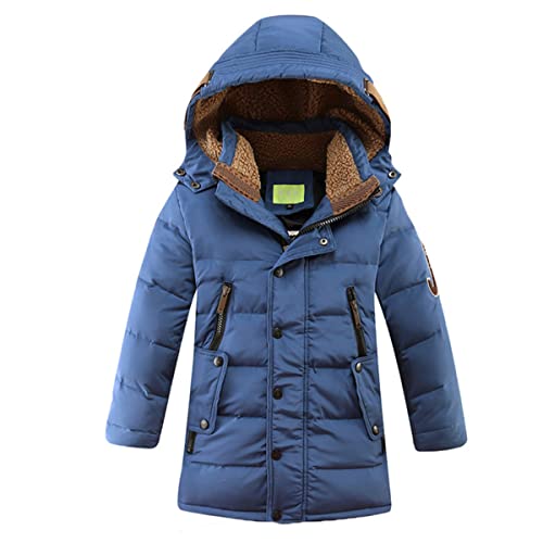 CrazycatZ Warmer Winter-Parka für Jungen (Blue, 140) von CrazycatZ