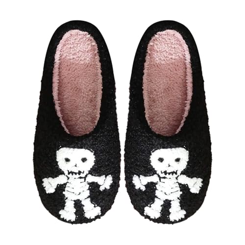 Crazycos Fluffy Slippers For Women Men Soft Plush Warm Spooky Ghost Slippers for Men and Women (Kleines Gespenst, Erwachsene, 41, Numerisch, EU Schuhgrößensystem, Breit) von Crazycos