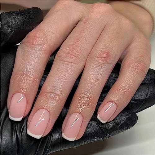 24 Stück einfache, weiße künstliche Nägel, quadratisch, kurz, zum Aufdrücken auf Nägel, Tipps für Frauen und Mädchen, Nagelkunst, Maniküre, Dekoration von Crazynekos