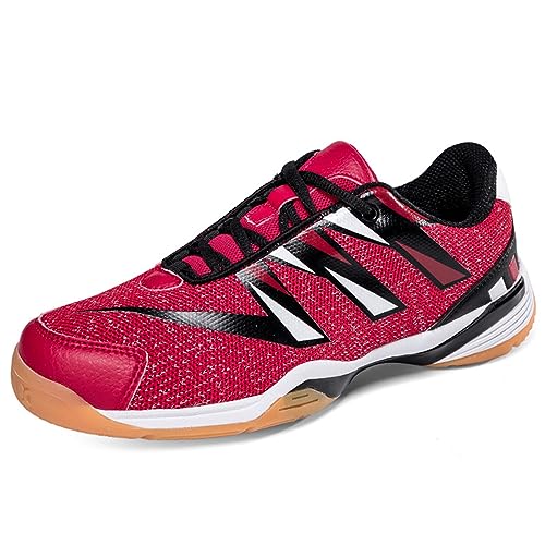 Crazynekos Herren Badminton Tennis Schuhe Indoor Tischtennis Volleyball Training Sportschuhe, rot, 41 1/3 EU von Crazynekos