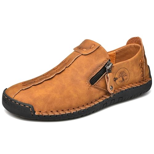 Crazynekos Herren Freizeitschuhe Slip-on Weiche Loafers Bequeme Leichte Atmungsaktive Wanderschuhe für Herren, braun, 38 2/3 EU von Crazynekos