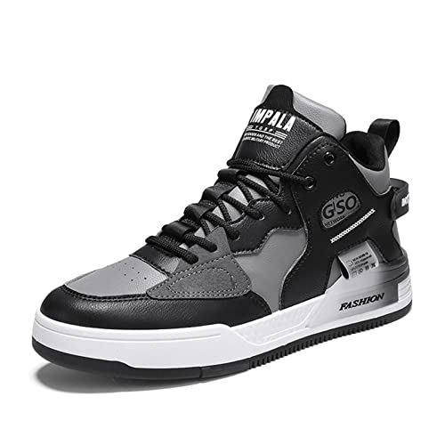 Crazynekos Herren Outdoor High Top Sneakers Bequeme Leichte Skate Schuhe für Herren, Schwarz , 42 2/3 EU von Crazynekos