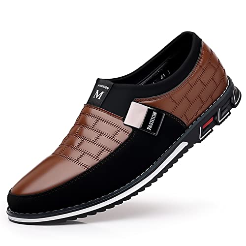 Herren Freizeitschuhe Business Slip On Bequeme Mode Herrenschuhe, braun, 45 EU von Crazynekos