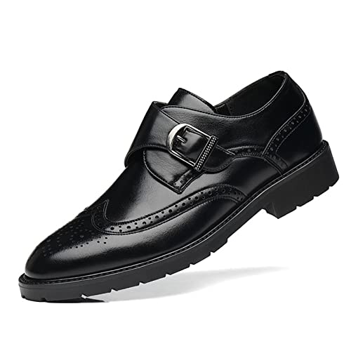 Herren Kleid Schuhe Leder Flügelspitzen Herren Oxford Business Derby Kleid Schuhe Herren, Schwarz , 42.5 EU von Crazynekos