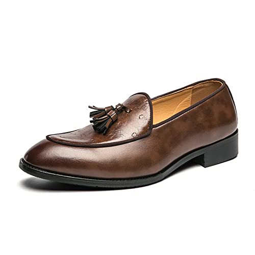 Herren-Schlupfschuhe, lässig, bequem, Anzugschuhe, braun, 42.5 EU von Crazynekos