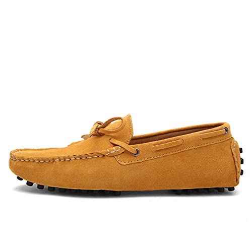 Herren Slipper Freizeitschuhe Bequeme Weiche Sohle Fahrschuhe Mode Leicht, gelb, 47.5 EU von Crazynekos