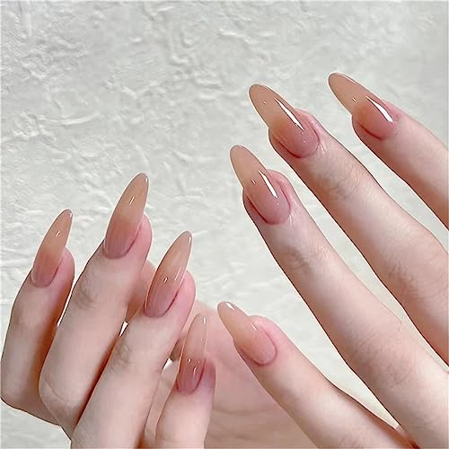 Künstliche Fingernägel für Damen und Mädchen, 24 Stück, Nudefarben, Mandelform, kurz, Nagelkunst, Maniküre, Dekoration von Crazynekos