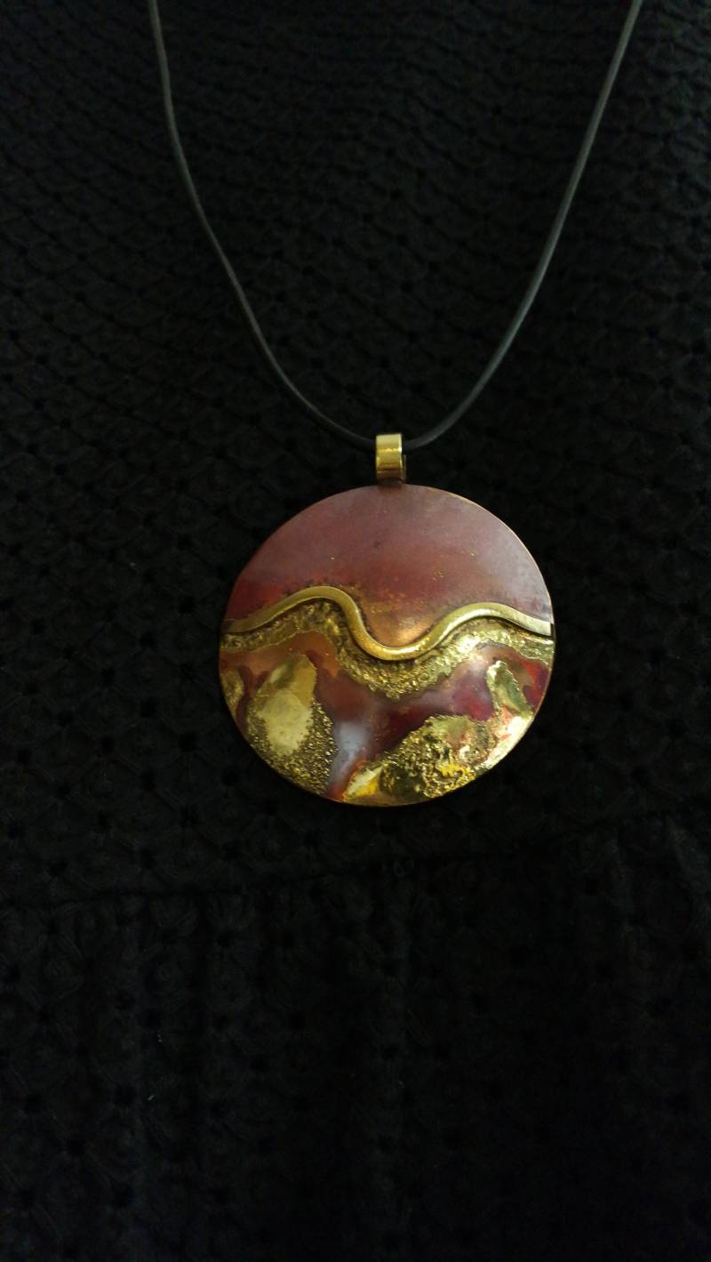 Anhänger Am Langem Lederband Abendstimmung von Crazyschmuck