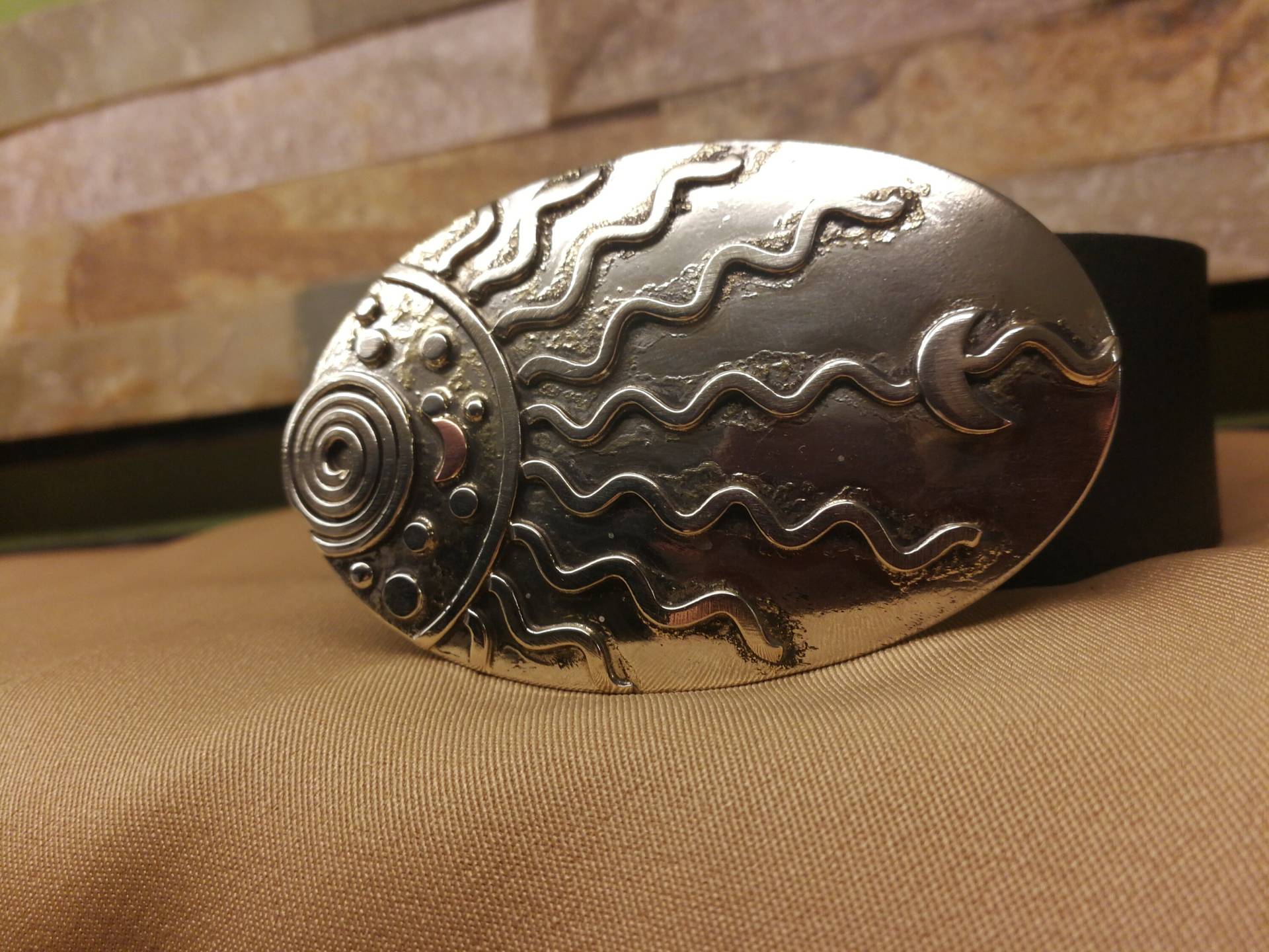 Gürtel - Schnalle, Unikat in Silberfarbe von Crazyschmuck