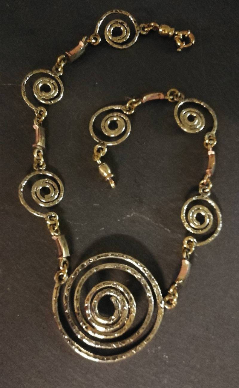 Halskette Unikat Aus Kupfer Messing, Gross Und Schwer von Crazyschmuck