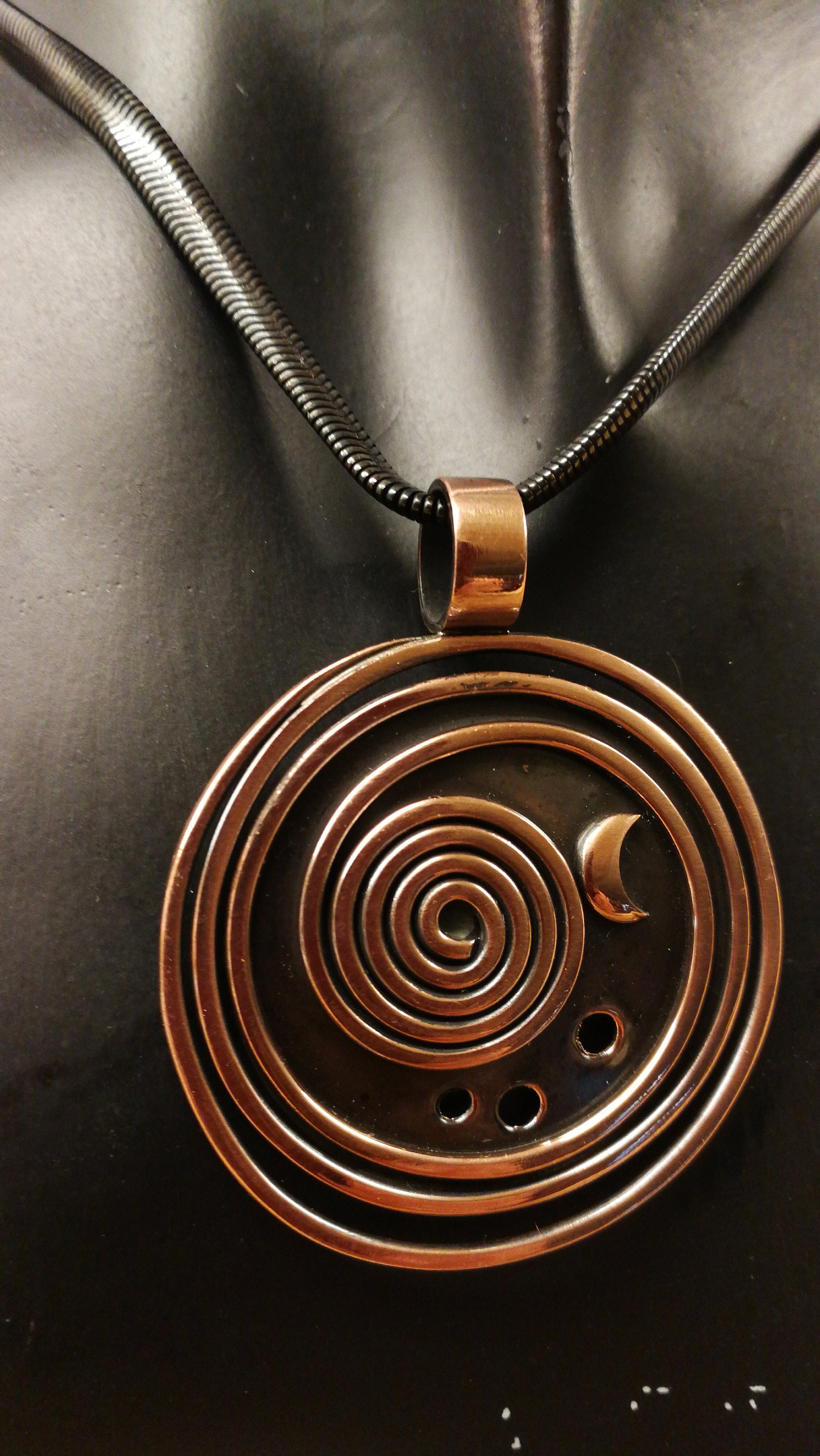 Halskette Unikat Spirale Kupfer von Crazyschmuck