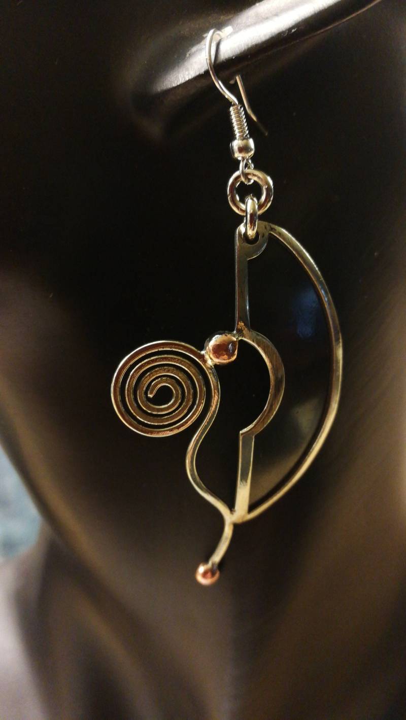 Ohrhänger Spirale Kupfer von Crazyschmuck