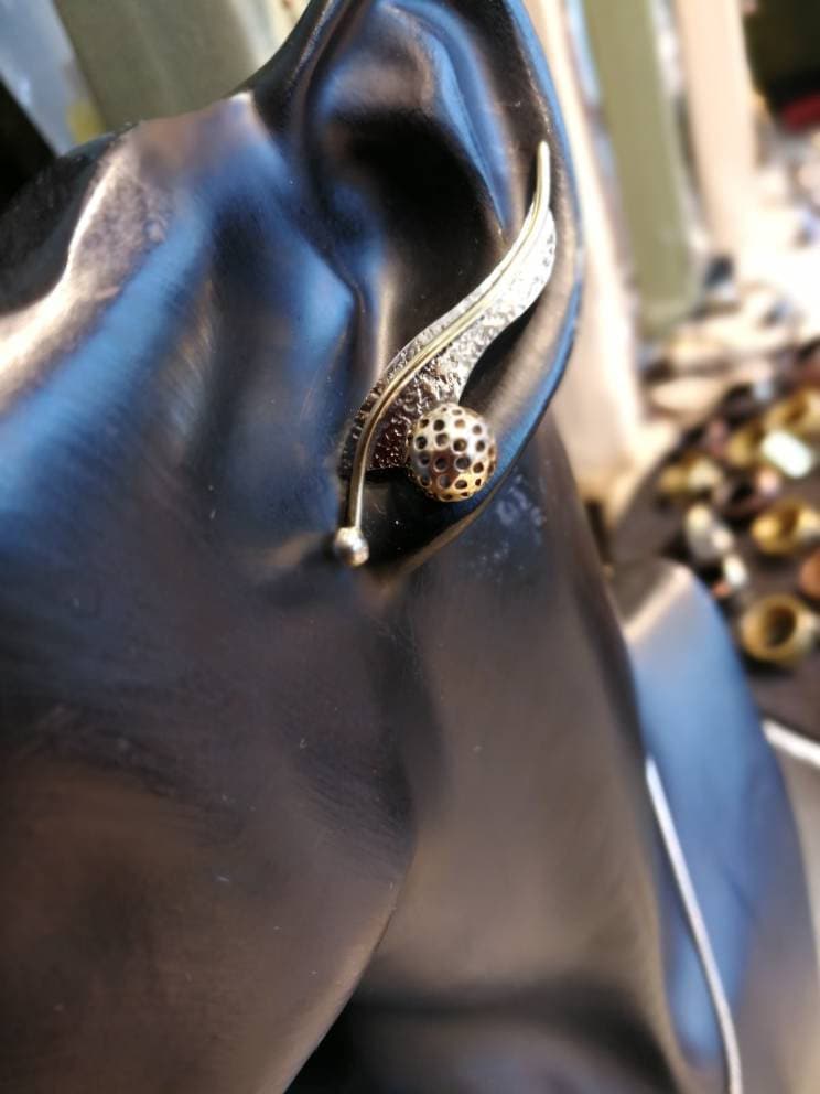 Ohrstecker, Silberne Ohrschlange von Crazyschmuck