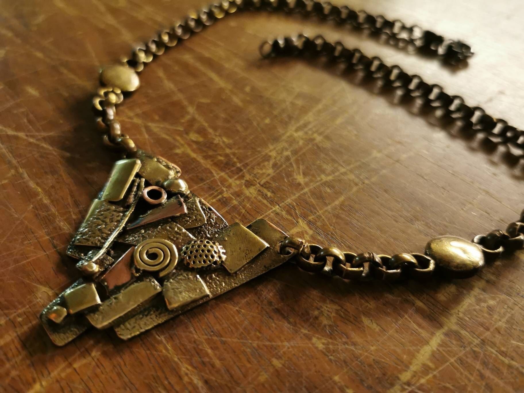 Unikat Halskette Aus Kupfer Und Bronze, Messing von Crazyschmuck