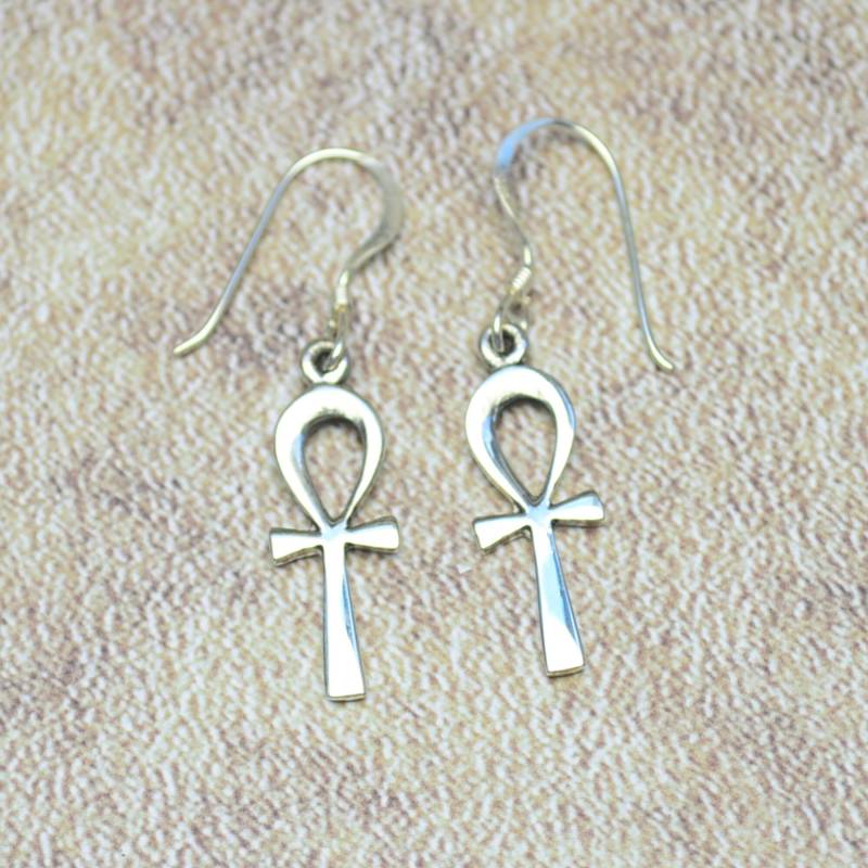 Ankh Anch 925 Silber Ohrringe Ohrhänger Ohrschmuck von Crazysteelhouse
