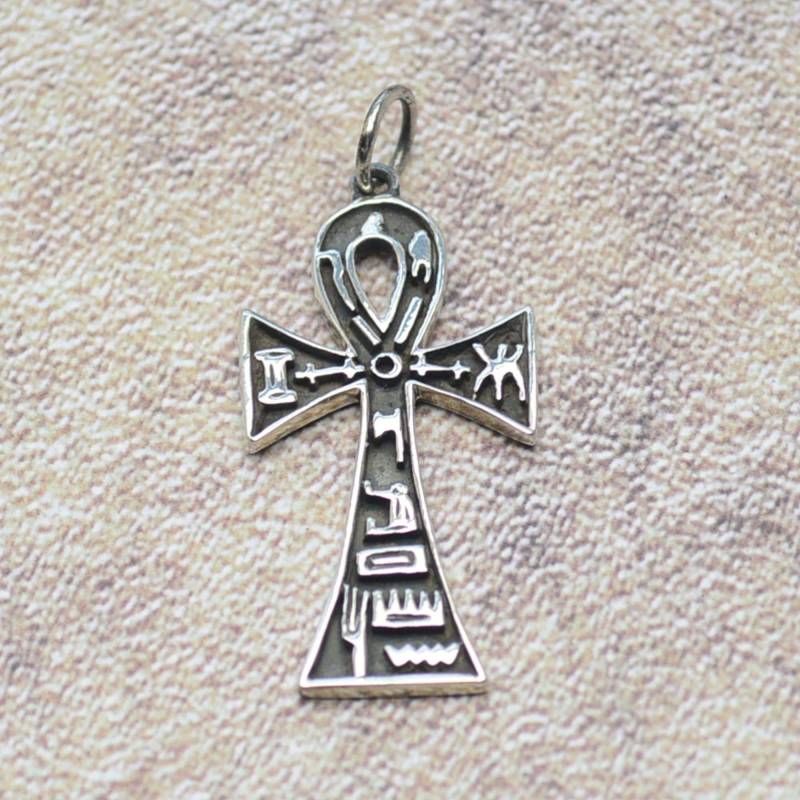 Ankh Henkelreuz Amulett 925 Silber Anhänger von Crazysteelhouse
