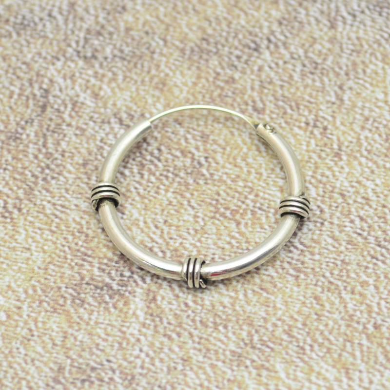 Creole 25 Mm 925 Silber 1 Stück Schlicht Ohrringe Sehr Gross Sterlingsilber von Crazysteelhouse