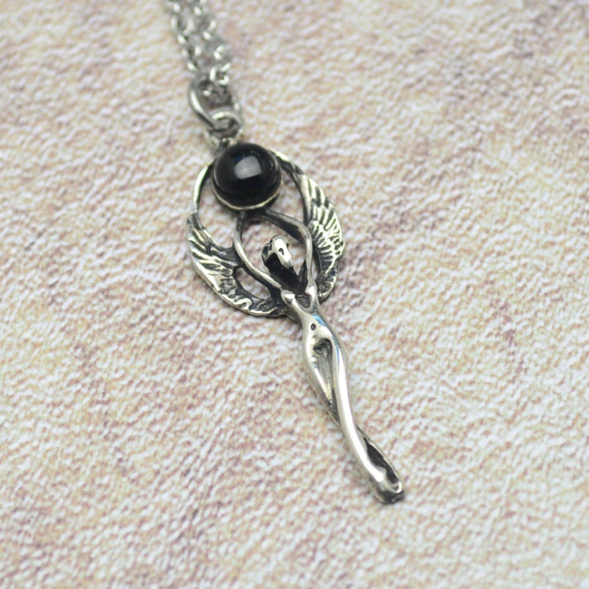 Engel Anhänger 925 Silber Mit Halskette 50 cm Edelstahl von Crazysteelhouse