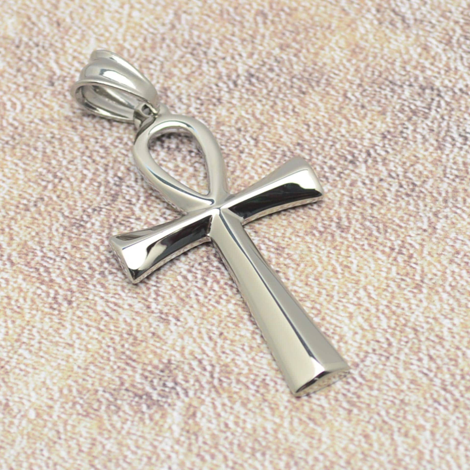 Henkelkreuz Ankh Anhänger Amulett Ägypten Edelstahl Pendant Stainless von Crazysteelhouse