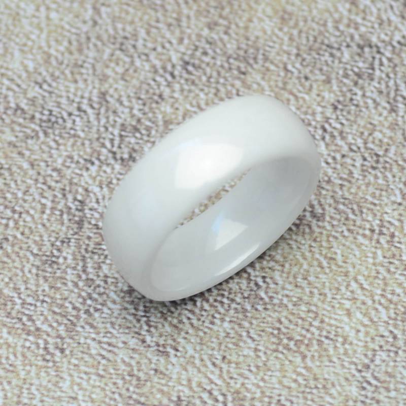 Keramik Ring Weiss Glänzend 8 Mm Breit Damen Herren von Crazysteelhouse