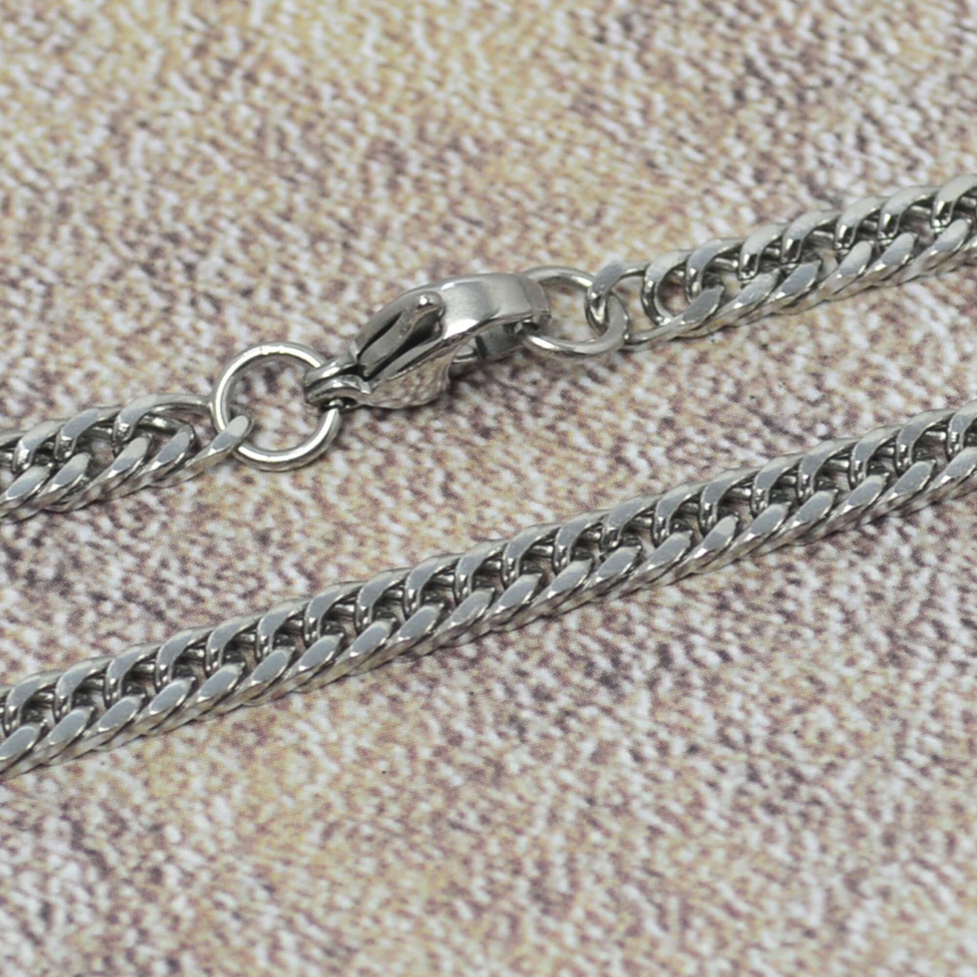 Panzerkette Edelstahl Silber Halskette Kette von Crazysteelhouse