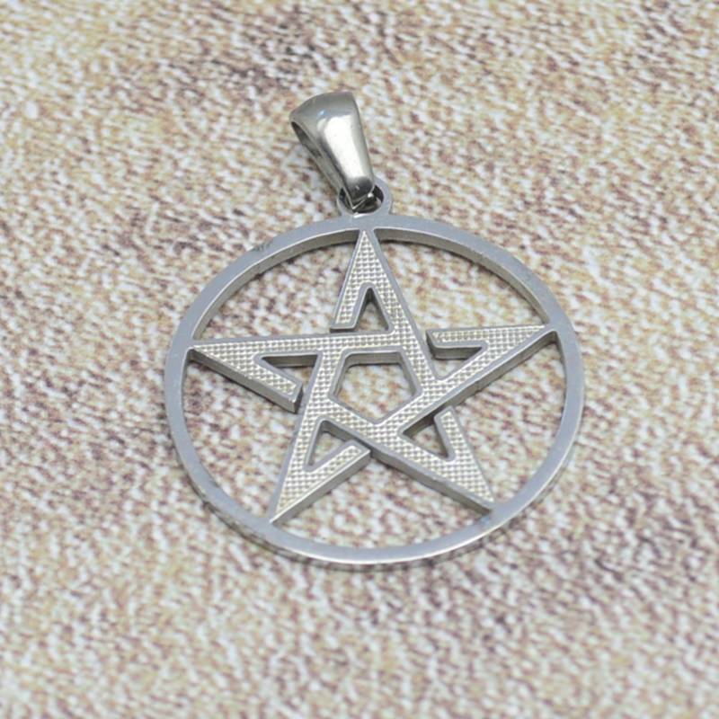 Pentagramm Anhänger Edelstahl Klein Silbern von Crazysteelhouse