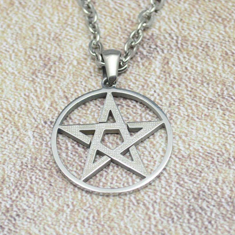 Pentagramm Anhänger Mit Halskette Edelstahl von Crazysteelhouse
