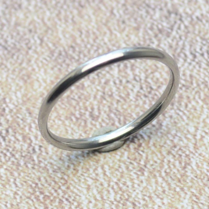 Ring 2 Mm Schmal Kleine Groessen Edelstahl Vorsteckring Silber von Crazysteelhouse