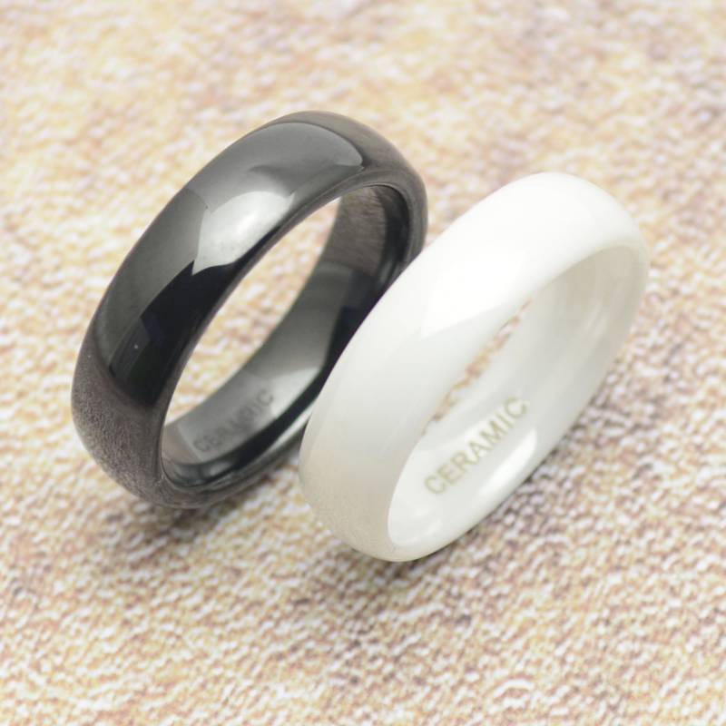 Ring Aus Keramik 6 Mm Schmal Schlicht Weiß Oder Schwarz Anthrazit von Crazysteelhouse