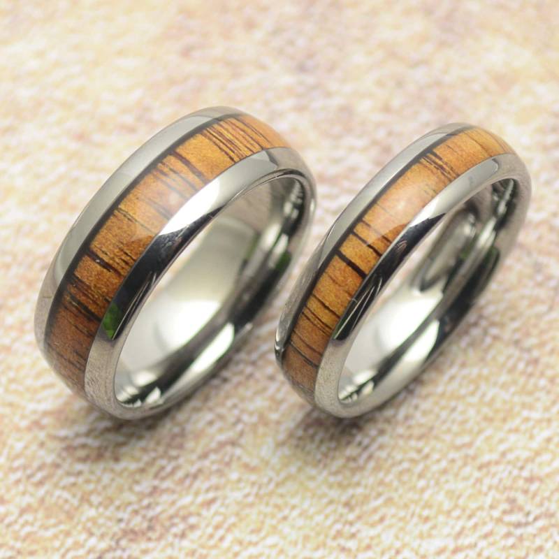 Ring Aus Wolfram Und Holz Silber 6 Mm Oder 8 Tungsten Damen Herren von Crazysteelhouse